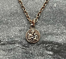 Load image into Gallery viewer, TINY Saint Joseph Necklace - Very Small Dainty Little Catholic - CeCeAgnes
