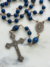 Load image into Gallery viewer, Blue Lapis Rosary - Bronze - Stella Maris - Lapis Gemstones
