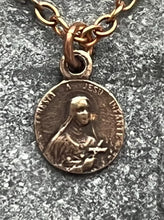 Load image into Gallery viewer, TINY Saint Therese Necklace - Little Flower - Very Small Dainty Little Catholic - CeCeAgnes
