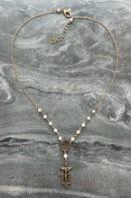 Load image into Gallery viewer, Rosary Necklace - Freshwater Pearl and Bronze
