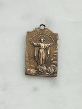 Load image into Gallery viewer, Joan of Arc Medal: 1410 Saint Michael, Jesus, Mary - Bronze Sterling Silver Rosary Parts
