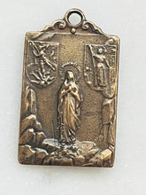 Load image into Gallery viewer, Joan of Arc Medal: 1410 Saint Michael, Jesus, Mary - Bronze Sterling Silver Rosary Parts

