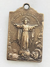 Load image into Gallery viewer, Joan of Arc Medal: 1410 Saint Michael, Jesus, Mary - Bronze Sterling Silver Rosary Parts
