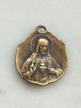 Load image into Gallery viewer, Medal - Sacred Heart - Bronze or Sterling Silver - Antique Reproduction 1317 CeCeAgnes Rosary Parts
