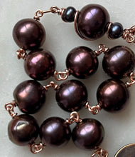 Load image into Gallery viewer, Chocolate Bronze Freshwater Pearl Rosary: Wire-Wrapped Virgin Mary Medals
