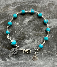 Load image into Gallery viewer, Turquoise Rosary Bracelet - All Sterling - Wire-wrapped CeCeAgnes
