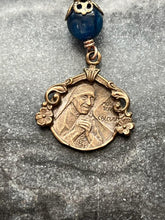 Load image into Gallery viewer, Bag Charm Catholic Saint Teresa of Calcutta Zipper Pull - Bronze and Kyanite
