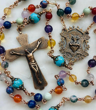 Load image into Gallery viewer, Southwest Rosary - Turquoise Gemstone - Bronze Wire-Wrapped

