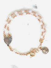 Load image into Gallery viewer, Handmade Sterling Silver Moonstone Rosary Bracelet with Medals
