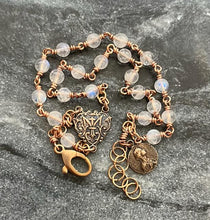 Load image into Gallery viewer, Moonstone and Bronze Rosary Bracelet - Virgin Mary
