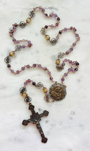Load image into Gallery viewer, Our Lady of Good Counsel Rosary: Solid Bronze, Purple Phantom Quartz &amp; Citrine - CeCeAgnes
