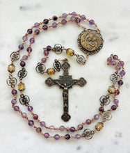 Load image into Gallery viewer, Our Lady of Good Counsel Rosary: Solid Bronze, Purple Phantom Quartz &amp; Citrine - CeCeAgnes
