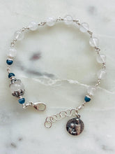 Load image into Gallery viewer, Moonstone Rosary Bracelet - All Sterling - Saint Anne - Wire-wrapped CeCeAgnes
