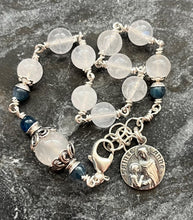 Load image into Gallery viewer, Moonstone Rosary Bracelet - All Sterling - Saint Anne - Wire-wrapped CeCeAgnes
