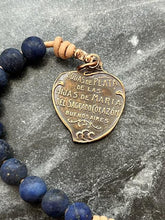 Load image into Gallery viewer, Sacred Heart Immaculate Heart - Caracava Crucifix - Bronze and leather - Pocket Rosary
