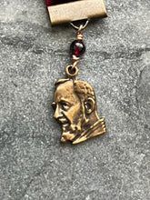 Load image into Gallery viewer, Velvet Catholic Bookmark - Saint Pio - Bronze -Red Velvet
