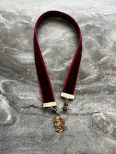 Load image into Gallery viewer, Velvet Catholic Bookmark - Saint Pio - Bronze -Red Velvet
