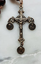 Load image into Gallery viewer, Chocolate Bronze Freshwater Pearl Rosary: Wire-Wrapped Virgin Mary Medals
