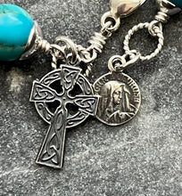 Load image into Gallery viewer, Turquoise Rosary Bracelet - All Sterling - Wire-wrapped CeCeAgnes
