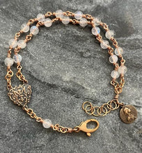 Load image into Gallery viewer, Moonstone and Bronze Rosary Bracelet - Virgin Mary
