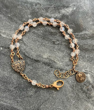 Load image into Gallery viewer, Moonstone and Bronze Rosary Bracelet - Virgin Mary
