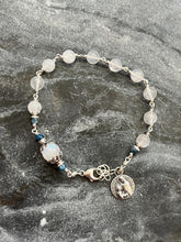 Load image into Gallery viewer, Moonstone Rosary Bracelet - All Sterling - Saint Anne - Wire-wrapped CeCeAgnes
