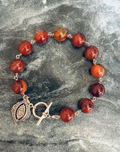 Load image into Gallery viewer, Rosary Bracelet - Sacred Heart - Solid Bronze and Sardonyx

