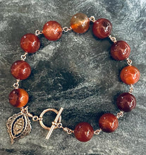 Load image into Gallery viewer, Rosary Bracelet - Sacred Heart - Solid Bronze and Sardonyx
