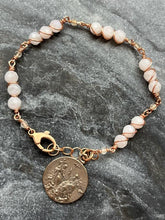 Load image into Gallery viewer, Trinity Bracelet - Bronze and Moonstones - Catholic - CeCeAgnes
