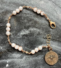 Load image into Gallery viewer, Trinity Bracelet - Bronze and Moonstones - Catholic - CeCeAgnes
