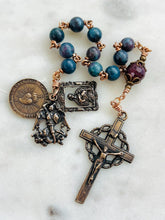 Load image into Gallery viewer, Saint Michael Rosary Tenner Ruby Kyanite Gemstone, Bronze Medals
