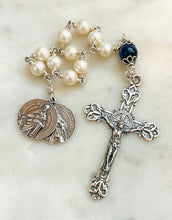 Load image into Gallery viewer, Freshwater Pearl Single Decade Rosary: Sterling Silver, Kyanite
