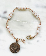 Load image into Gallery viewer, Trinity Bracelet - Bronze and Moonstones - Catholic - CeCeAgnes

