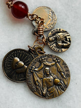 Load image into Gallery viewer, Sardonyx Rosary Saints Martha Mary Lazarus - Bronze Decade Tenner
