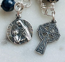 Load image into Gallery viewer, Sapphire September Birthstone Rosary Bracelet - All Sterling - Saint Anne Grandmother Rosary CeCeAgnes
