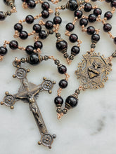 Load image into Gallery viewer, Sacred Heart Rosary - Garnet and Bronze CeCeAgnes
