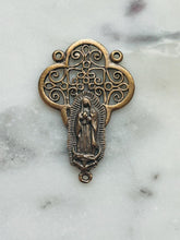 Load image into Gallery viewer, Our Lady of Guadalupe Rosary Center - 502 Bronze or Sterling Silver - Antique Reproduction
