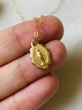 Load image into Gallery viewer, 14k Gold Miraculous Medal: Solid Gold Catholic Necklace
