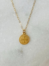 Load image into Gallery viewer, 14k Gold Small Saint Benedict Necklace: Solid Gold Catholic Medal

