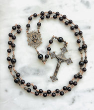 Load image into Gallery viewer, Sacred Heart Rosary - Garnet and Bronze CeCeAgnes
