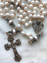 Load image into Gallery viewer, Freshwater Pearl Rosary - Bronze - Wire-wrapped Rosary
