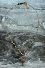 Load image into Gallery viewer, Blessed Sacrament Rosary Necklace - Turquoise and Bronze
