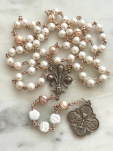 Load image into Gallery viewer, Freshwater Pearl Rosary - Bronze - Wire-wrapped First Communion Rosary
