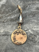 Load image into Gallery viewer, Christmas Catholic Bag Charm - Madonna and Child - Zipper Pull - Bronze and Chrome Diopside
