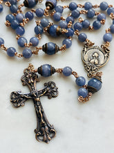 Load image into Gallery viewer, Saint Joan of Arc Rosary - Tanzanite Gemstones and Solid Bronze - CeCeAgnes
