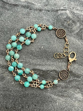 Load image into Gallery viewer, Blessed Virgin Mary Bracelet: Solid Bronze, Amazonite, Catholic Jewelry
