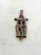 Load image into Gallery viewer, Bronze  Crucifix: Rosary Parts with Saint John &amp; Virgin Mary
