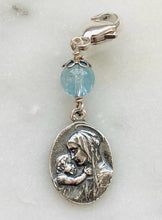 Load image into Gallery viewer, Madonna and Child Bag Charm - Zipper Pull - All Sterling Silver CeCeAgnes
