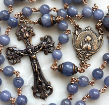Load image into Gallery viewer, Saint Joan of Arc Rosary - Tanzanite Gemstones and Solid Bronze - CeCeAgnes
