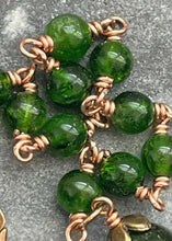 Load image into Gallery viewer, Celtic Catholic Bracelet - Chrome Diopside and Bronze Rosary
